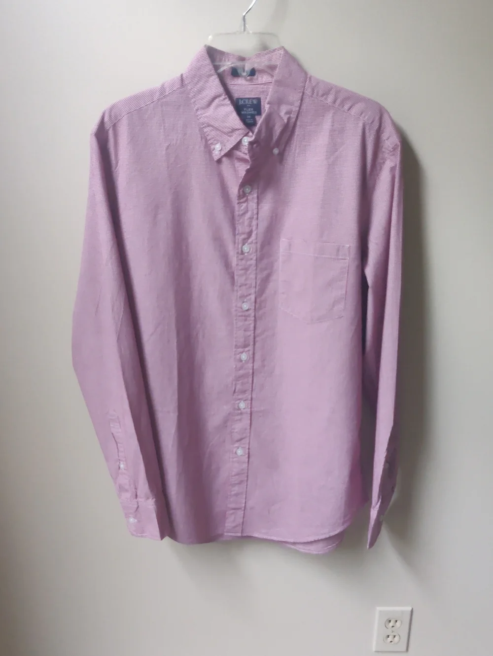 J. Crew Men’s Button-Down Shirt Red And White Plaid M